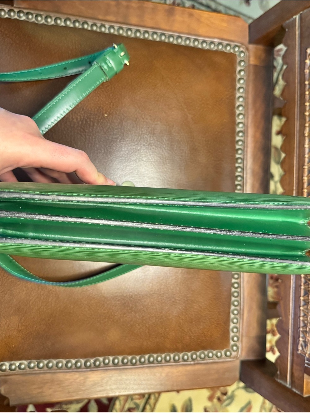 Louis Vuitton Green Epi Vintage Capucine - Picture 12 of 14